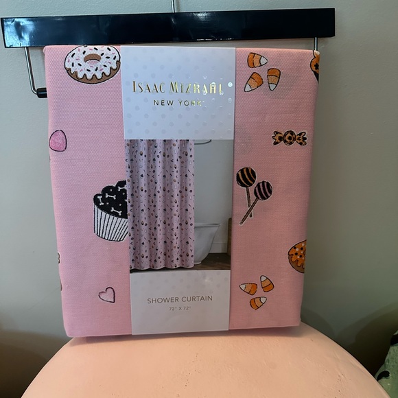 Isaac Mizrahi Pink Halloween Shower Curtain - Picture 1 of 2
